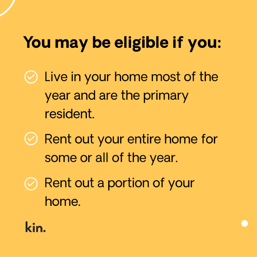 A PNG file listing who is eligible for House & Property insurance from Kin