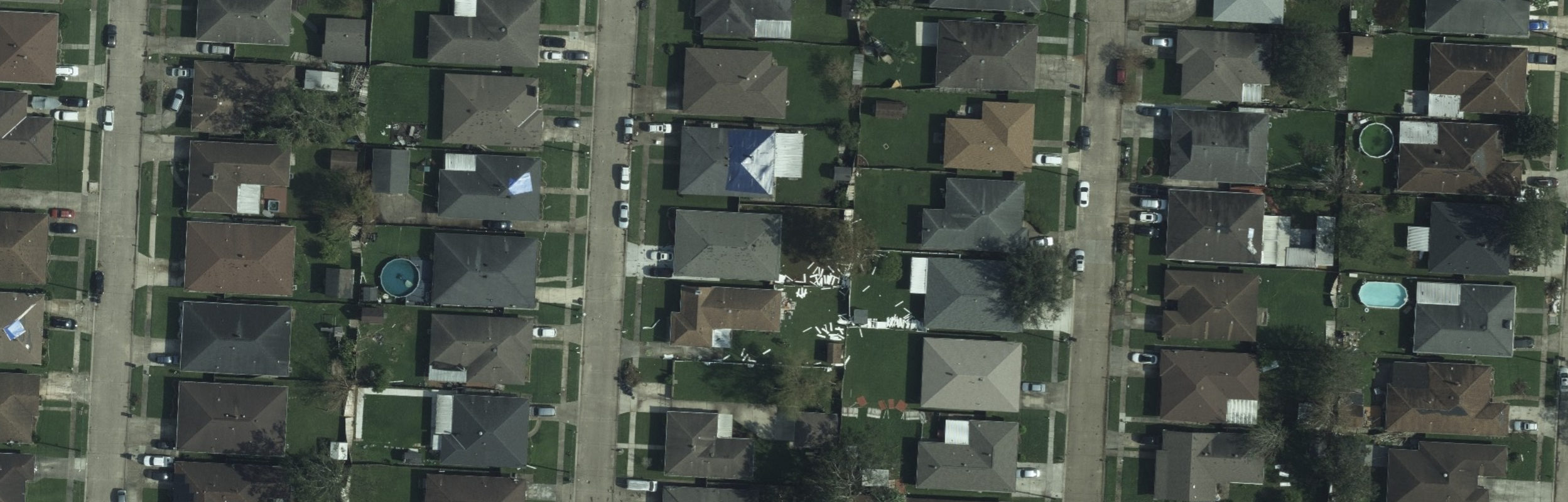 aerial imagery of houses after hurricane ida