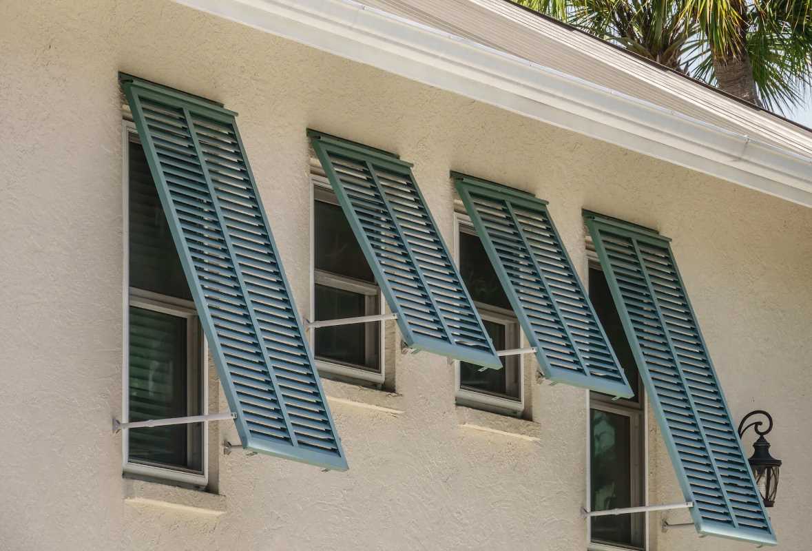 Open Bahama shutters on a home
