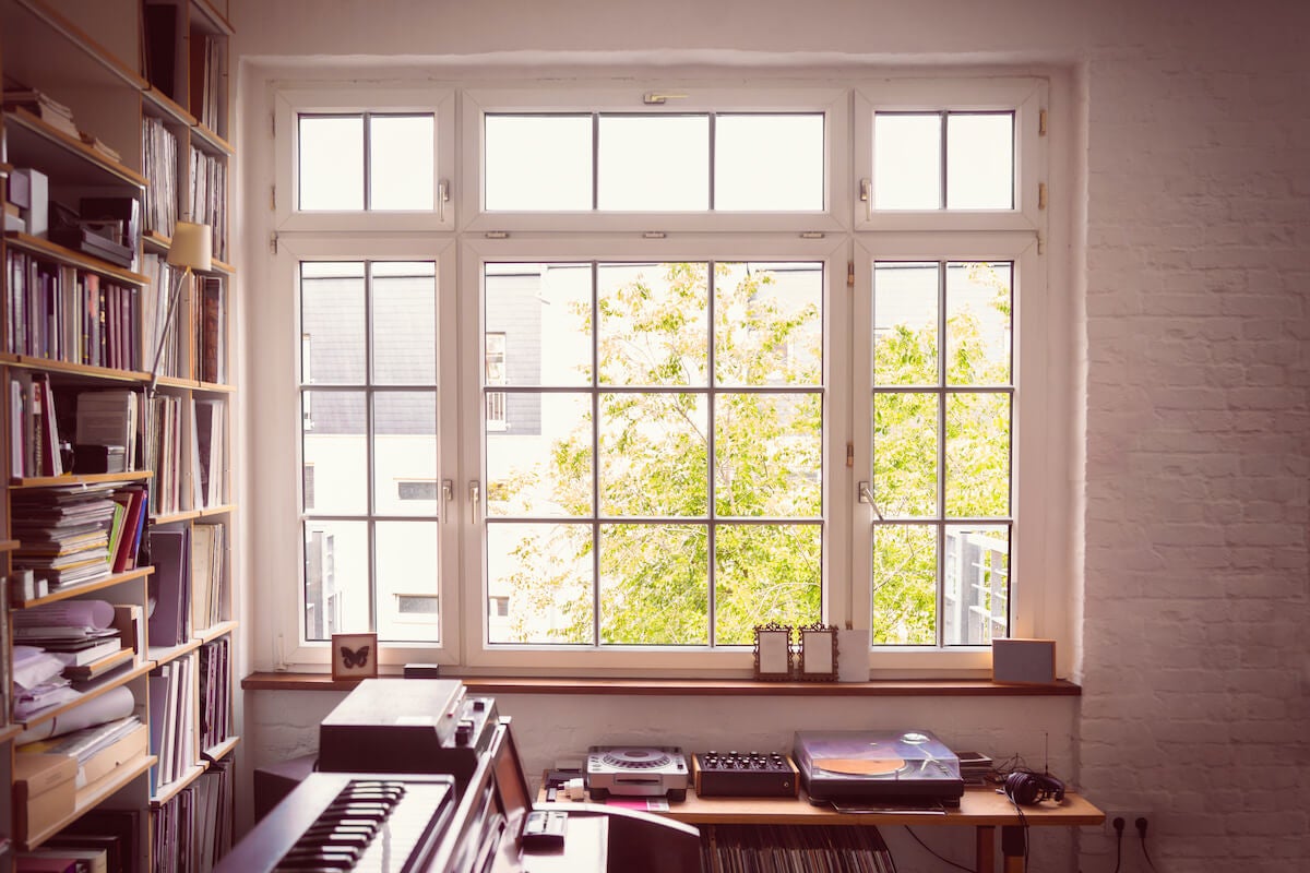 Casement windows in a modern loft apartment