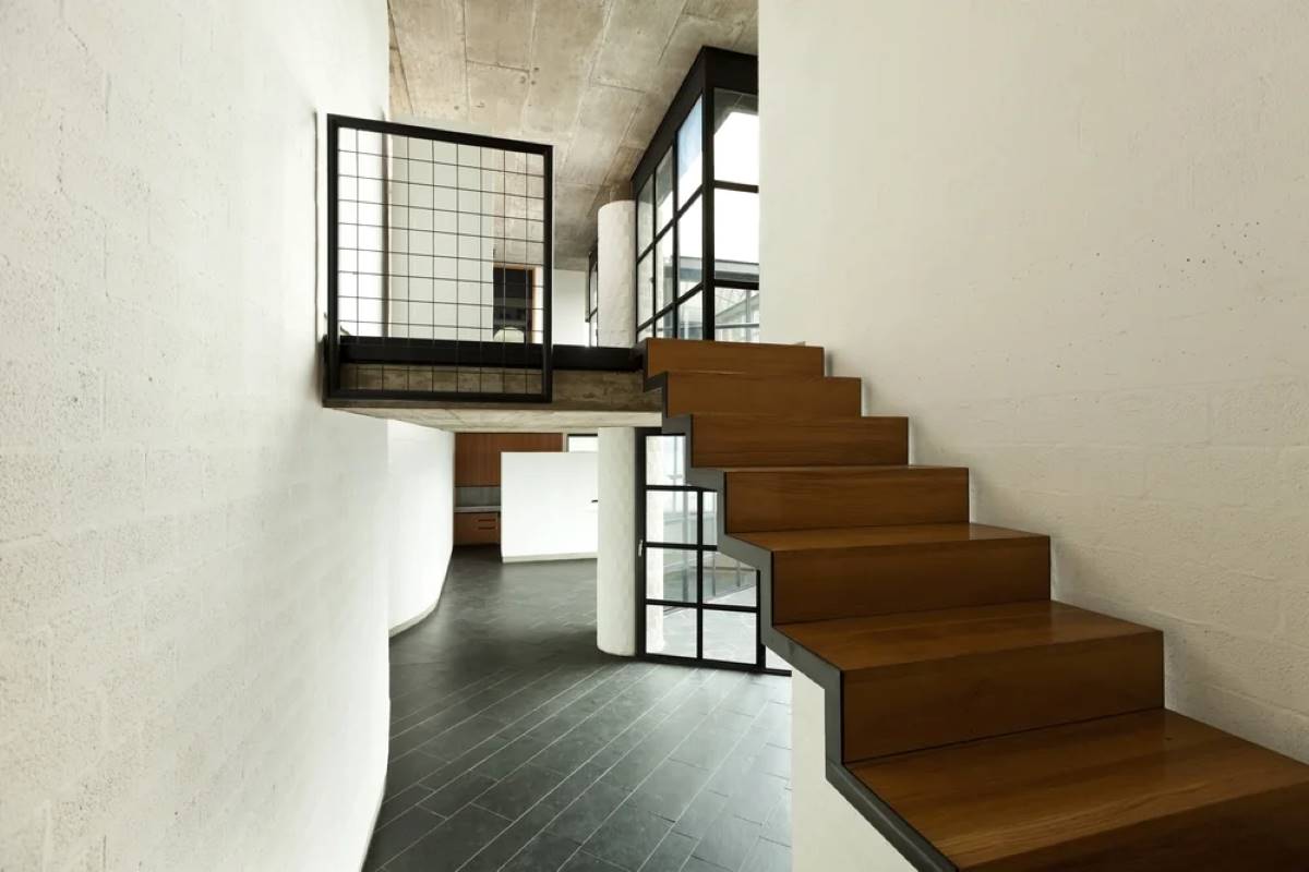 A floating staircase