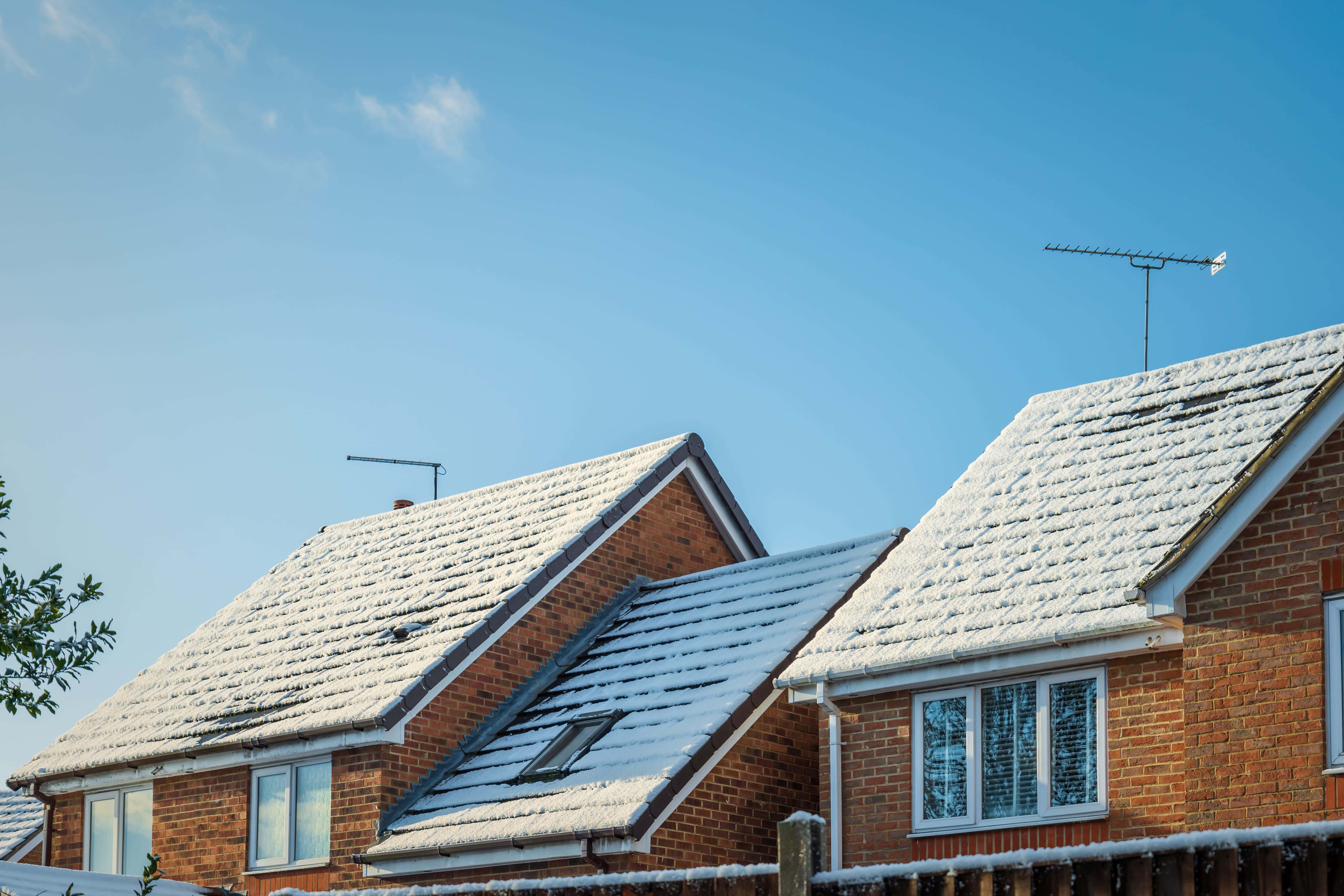 Snow covered roofs