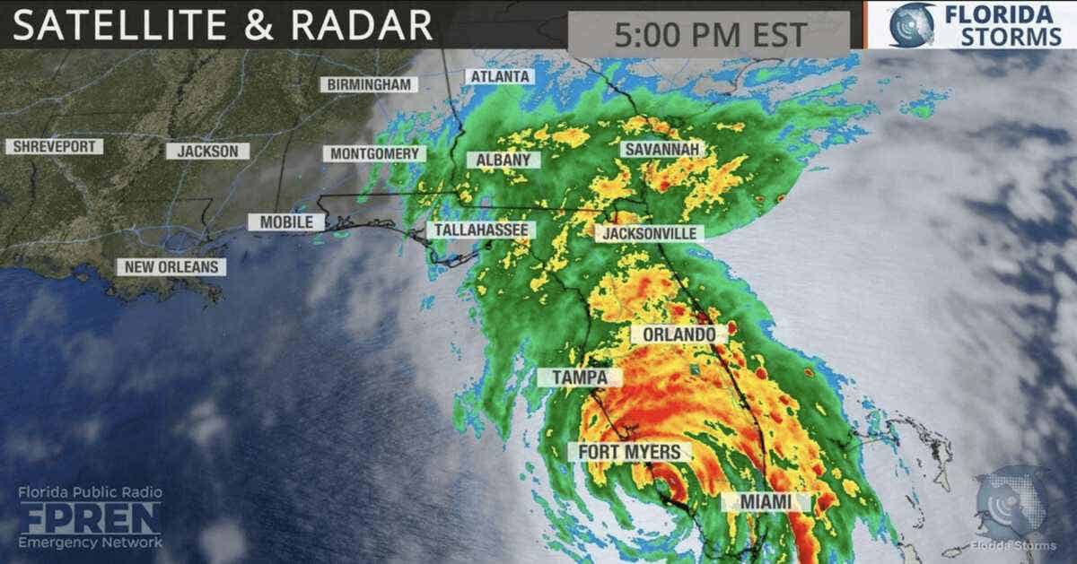 Satellite image of Hurricane Irma over Florida