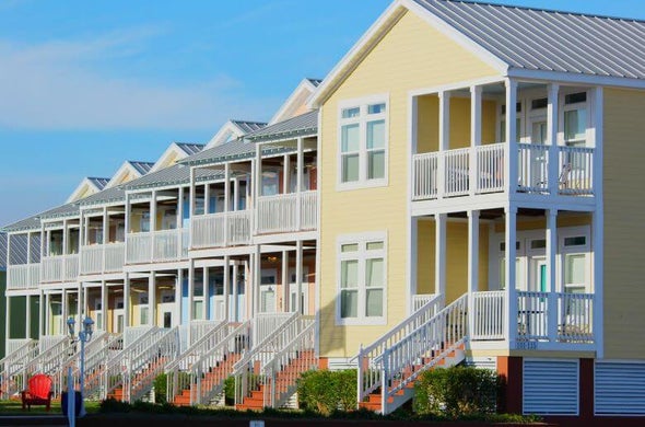 A row of condos near the beach