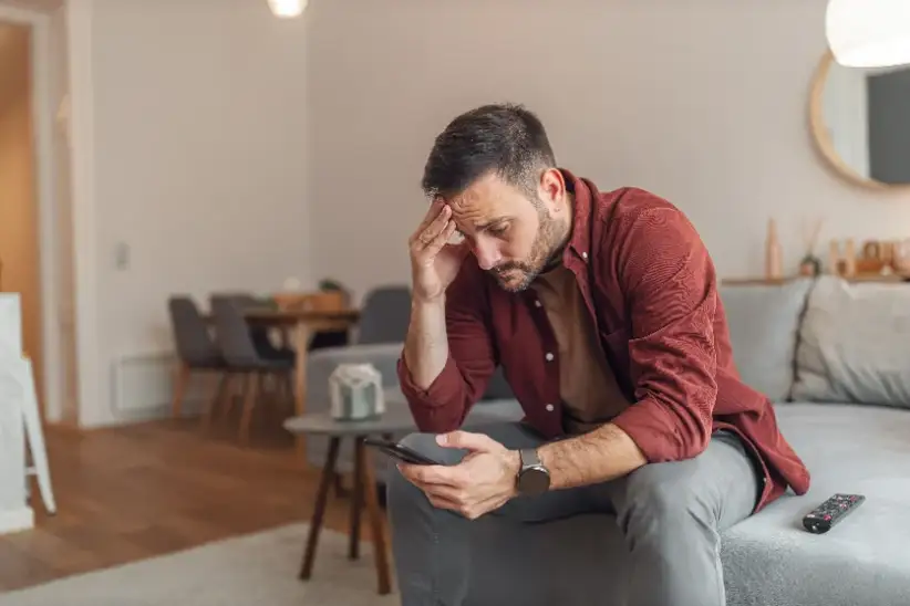A person reviewing an unexpected bill at a kitchen table