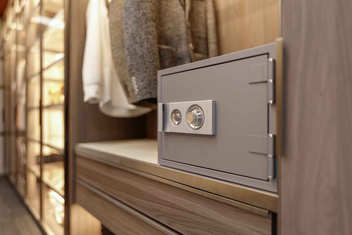 A safe in a contemporary closet